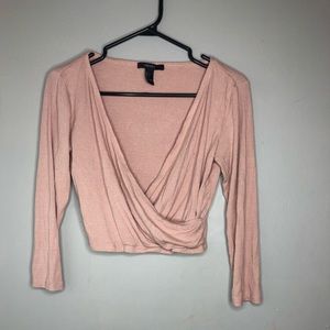 Pink Crop Cross Top